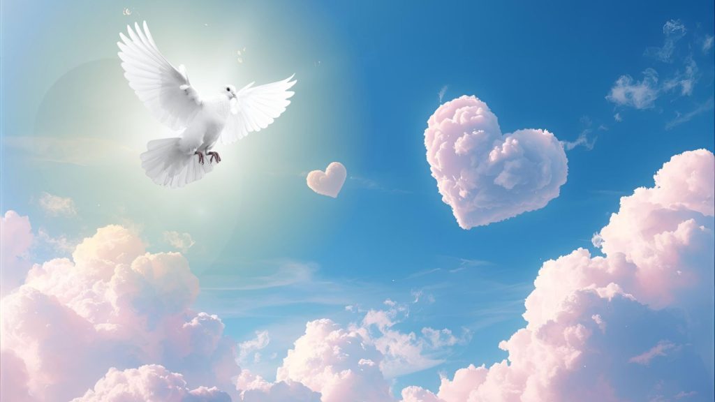 Canva Image - Christian Haiku - Love and Dove as symbol of Holy Spirit